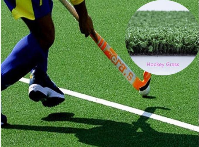 Water Based / Sand Artificial Grass For Hockey Fields 5mm Diameter 6600 Density