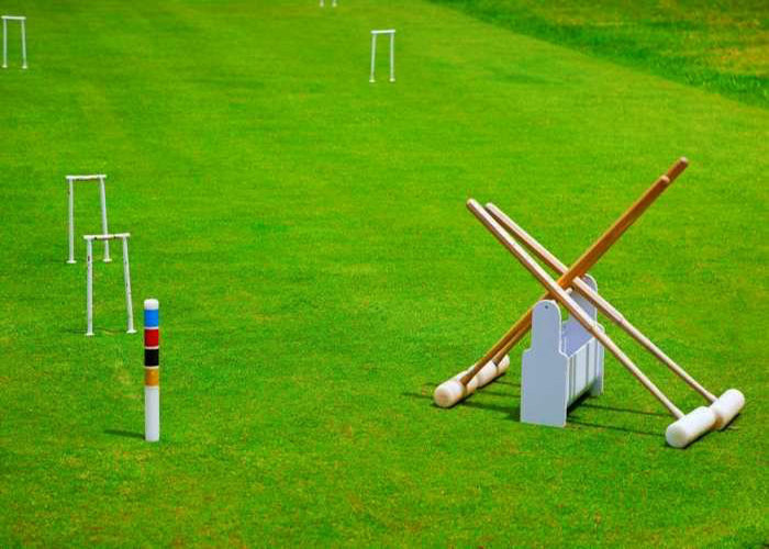 Green Croquet Lawn Sand And Rubber Infill 13 Mm Bicolor Sports