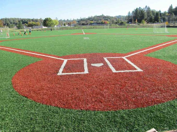 45mm 14500 Dtex Baseball Artificial Turf S Shape Curled Non Infill SGS Approved