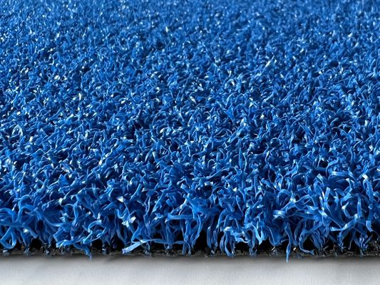 Multi Usage 16mm Artificial Grass Carpet Rug 5/32 Gauge Blue Synthetic Grass Tennis