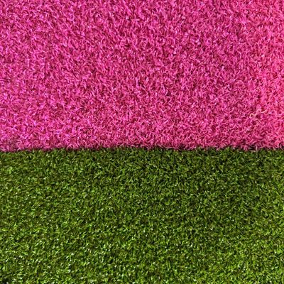 Pink 12mm Artificial Grass 7200D Tennis Court Grass Reviews Curly PE Yarn