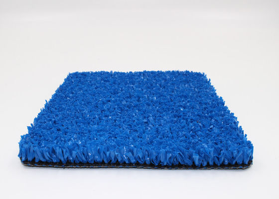 China PE Fibrillated 10 mm Gym Blue Artificial Grass Crossfit 8800 Dtex Non Infill supplier