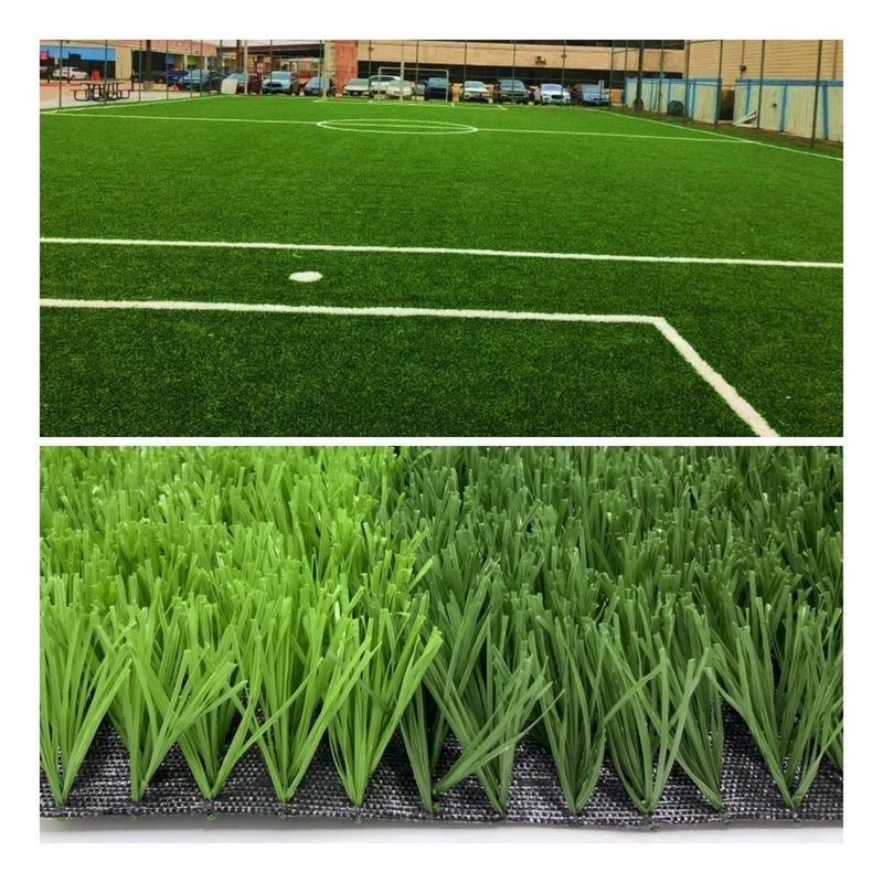 UV Resistant Artificial Soccer Grass With Drainage Holes And PP+Net Backing